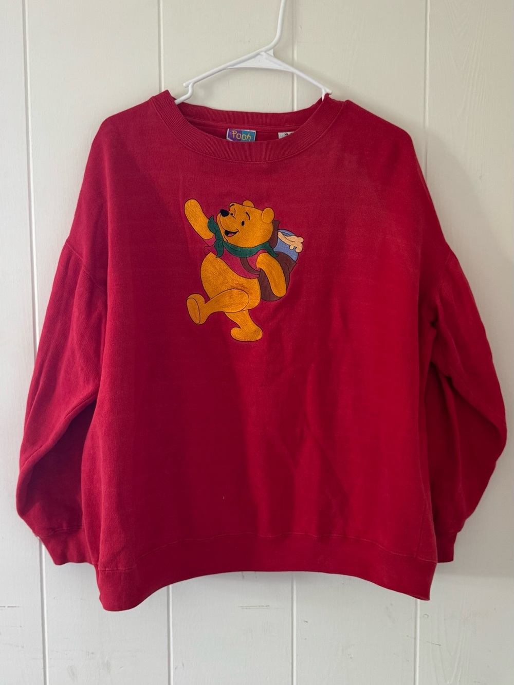 Disney Red Winnie the Pooh Crewneck Sweater